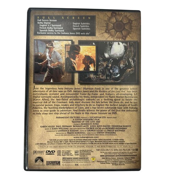 The Adventures Of Indiana Jones Complete Movie Collection Full Screen DVD - Picture 6 of 16